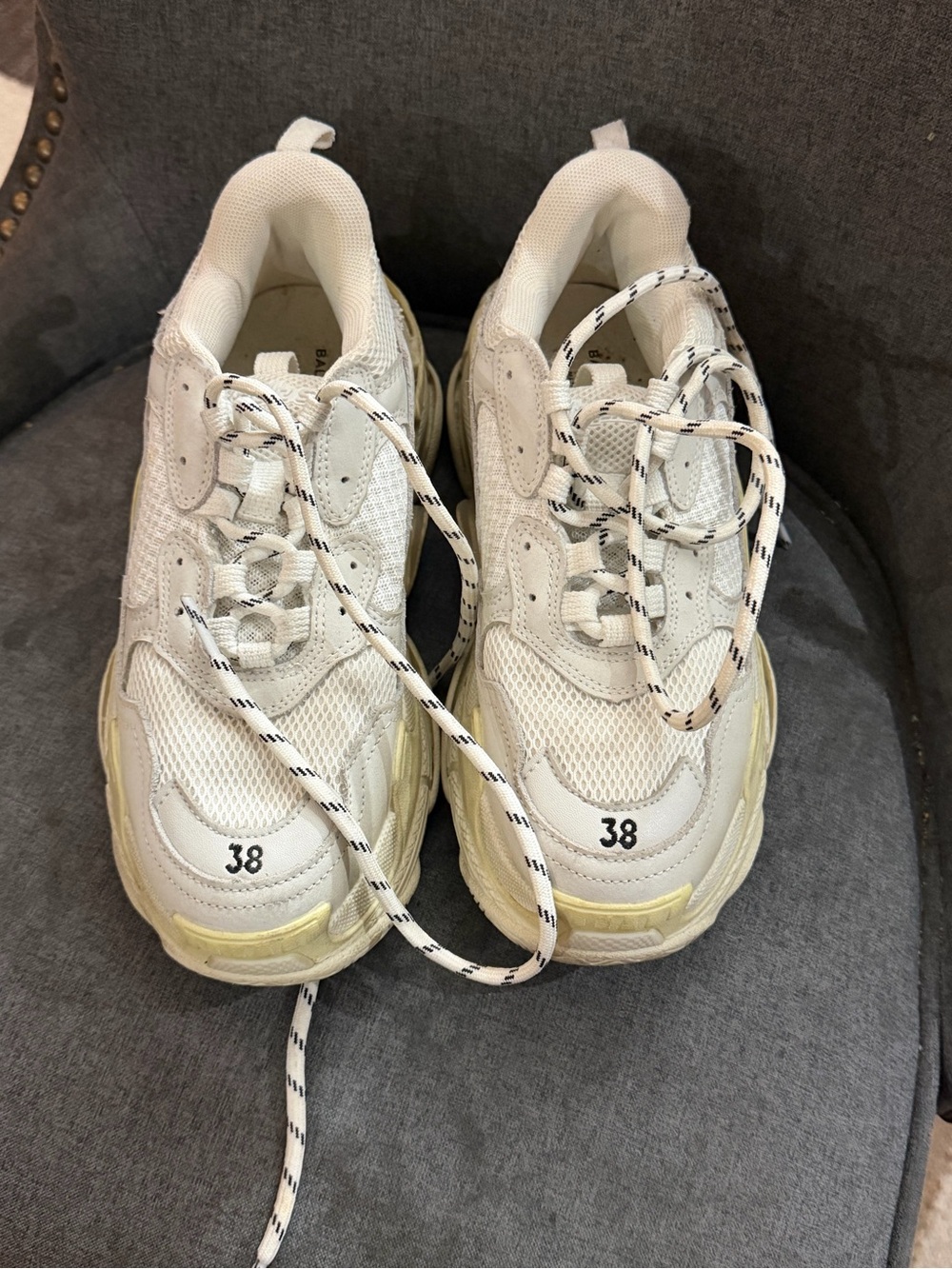 Authentic. White/Off-White Chunky Trainer Sneakers